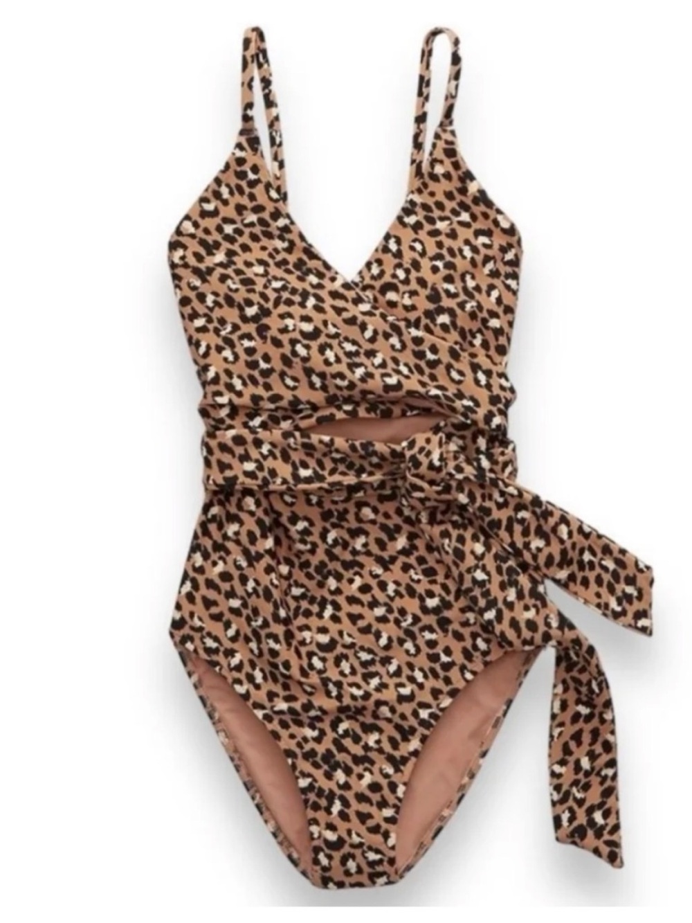 ❤️… Aerie Leopard Print One-Piece Swimsuit in Tan, Black, White